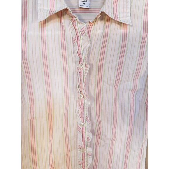 Vintage Abercrombie & Fitch Striped Button Down Top Shirt Size XS - Picture 2 of 4